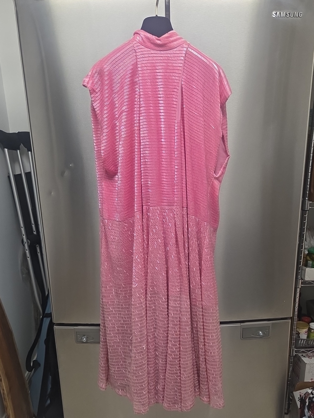 Valentino Couture Pink Women's Sequence Midi Dress